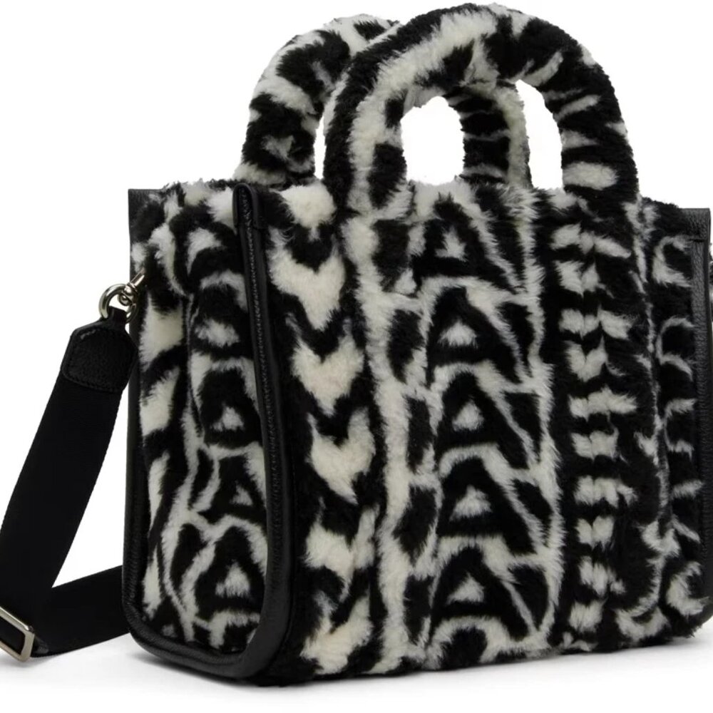 Marc Jacobs The Tote Bag Monogram Teddy Black & White Size Medium NEW - Picture 3 of 3